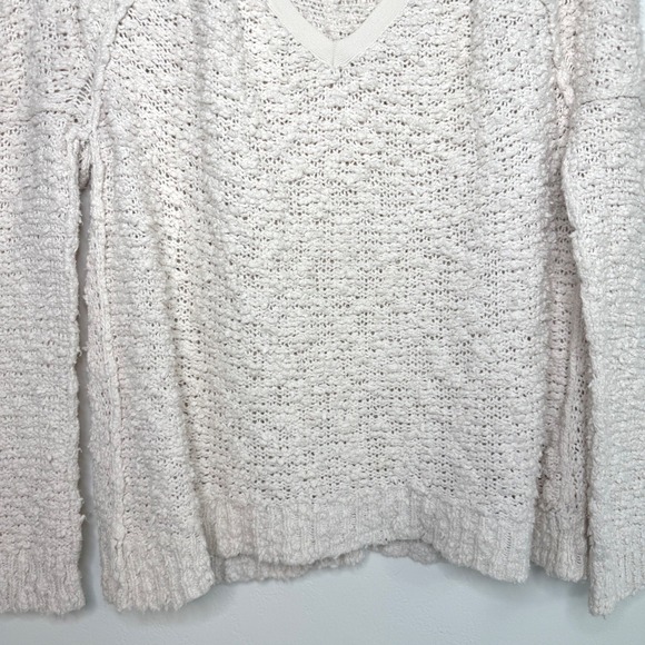 Free People Songbird Chunky Textured Oversized Pullover Sweater Med Cream Cozy - Picture 4 of 13